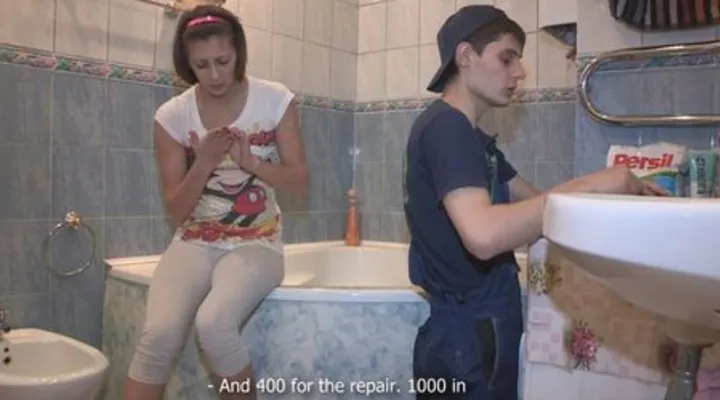 Русский сантехник выебал молодуху на вызове